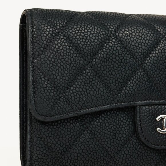 Chanel 13S Noir Caviar Classic Quilted Flap Portefeuille Wallet - Picture 5 of 15